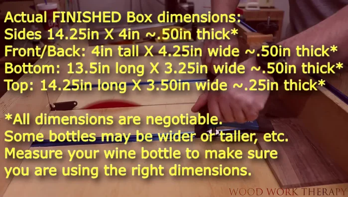 Cut all pieces to their final dimensions: four 4-inch sides and four 4 1/4 inch fronts/backs. Cut all pieces at a 45-degree angle.
