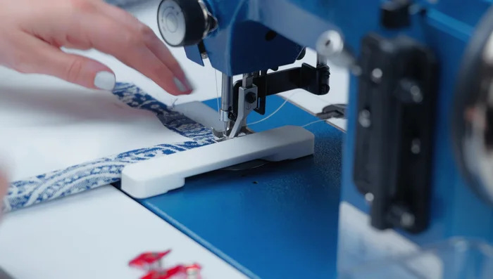 Sew both side seams with a 3/4-inch seam allowance, backstitching at the beginning and end.