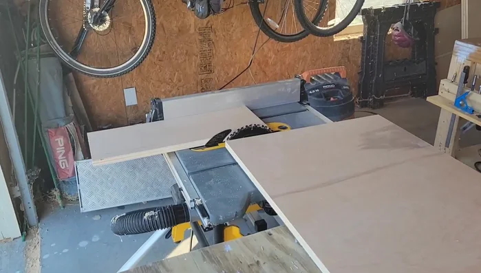 Cut and attach the removable tabletop leaves that go over the gaming well. Add dowels to hold the leaves together.