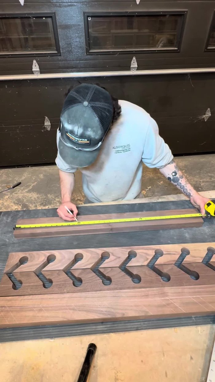 Use a speed square to mark 45° lines on each side of the circles.