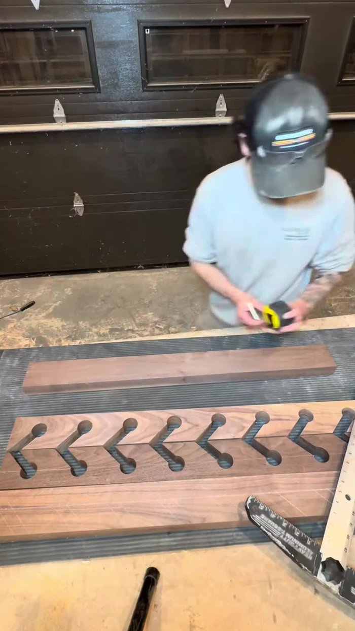 Use a speed square to mark 45° lines on each side of the circles.