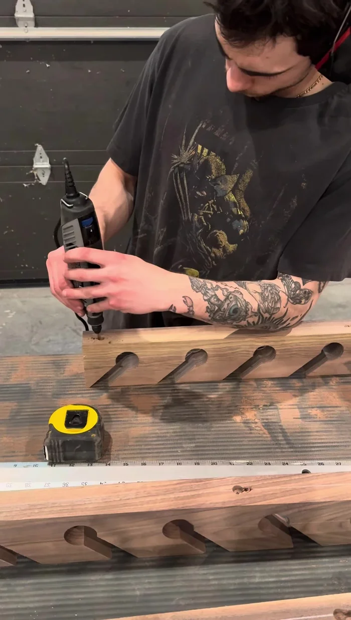 Create keyholes (or use a Dremel as a substitute).