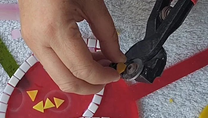 Add small cubes as centers for the flowers.