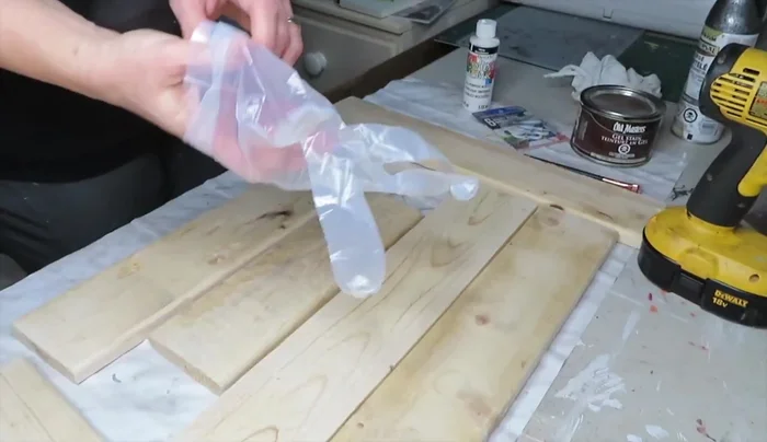 Stain all wood pieces before assembly.