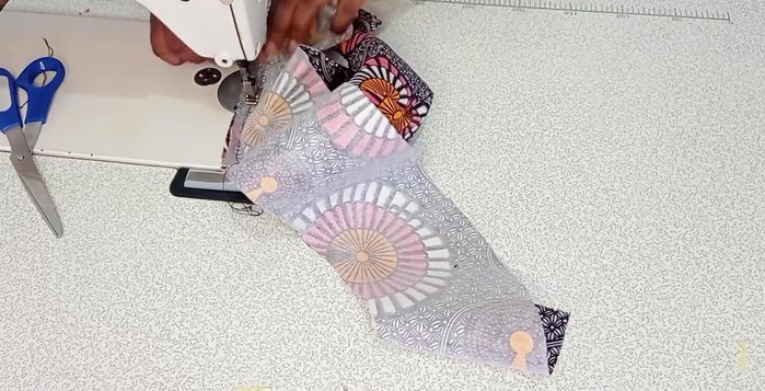 Sew the brim to the body: Align at the center, sew with a ½ inch seam allowance, and notch the seam.