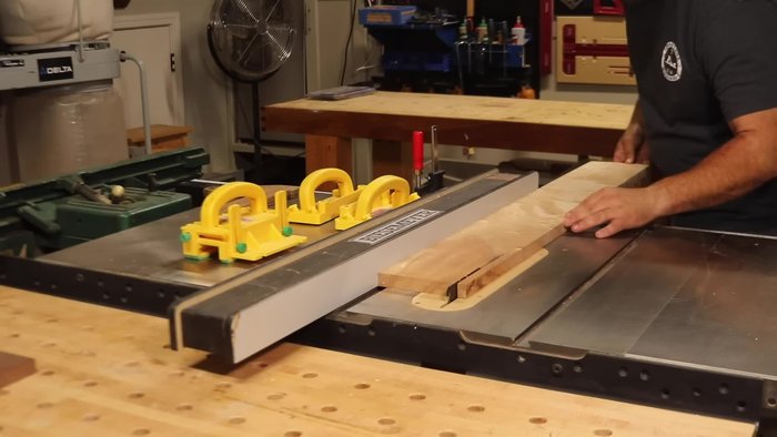 Cut the box sides to final width using a table saw.