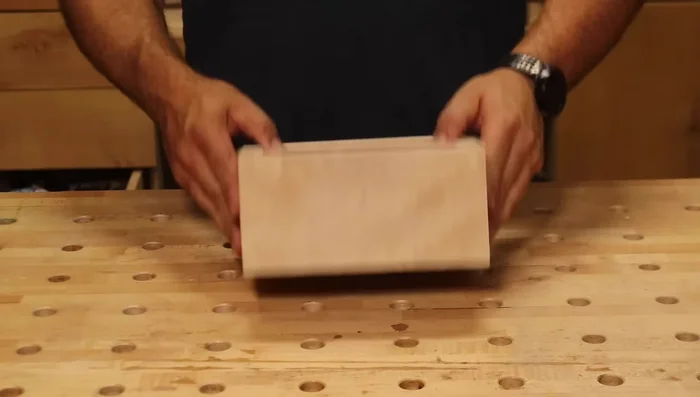 Sand the bandsaw marks using sandpaper.