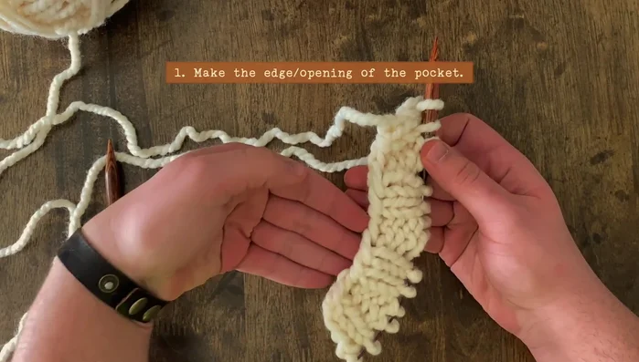 Create the pocket opening ribbing.