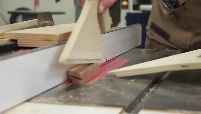 Cut rabbets on the table saw.