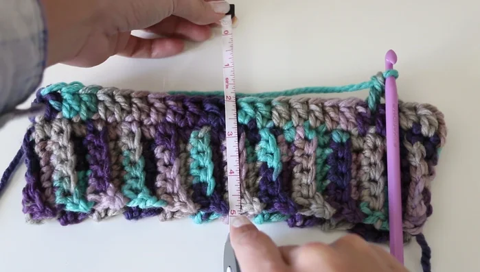 Repeat step 7 until the hat is approximately 5 inches tall.