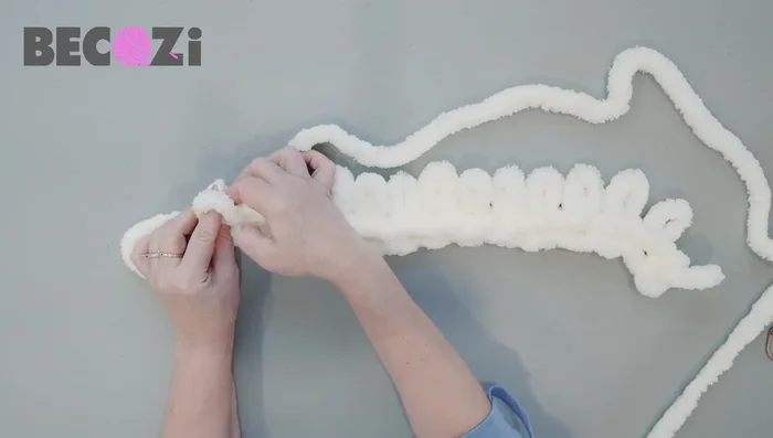 Knitting subsequent rows: Alternate between using your right and left hand for each row, continuing to maintain even stitch size. Skip the first stitch of each row to create the chain edge.