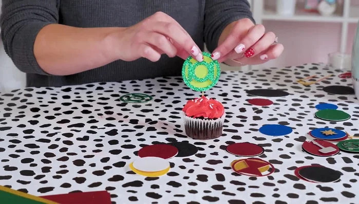 Place the toothpick into the top of the cupcake.