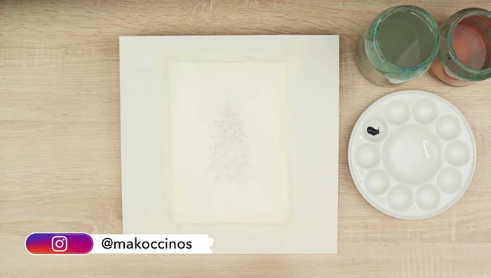 Let the background dry completely.