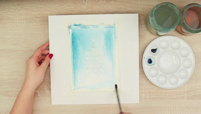 Let the background dry completely.