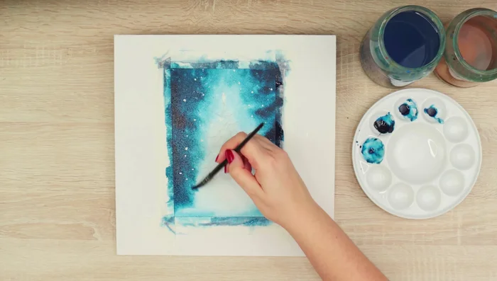 Let the background dry completely.