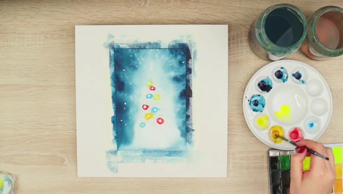 Let the tree paint dry completely.