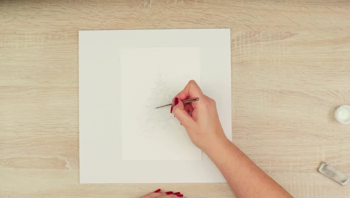 Prepare the watercolor paper by wetting the front and back to prevent buckling. (Optional: Use watercolor block to avoid this step).