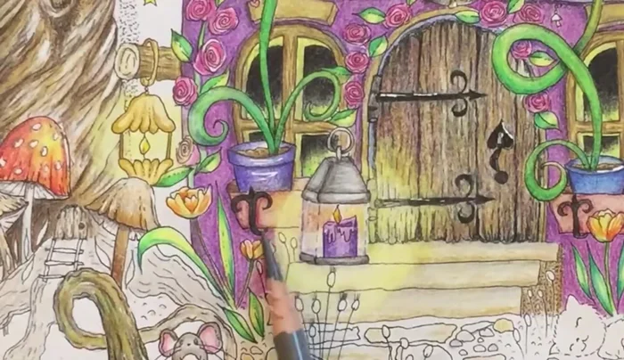 Background and Glass Effect: Color the background with a terracotta or similar warm tone. Lighten the area behind the lantern to show the glow, remembering that the background color will show through the glass.