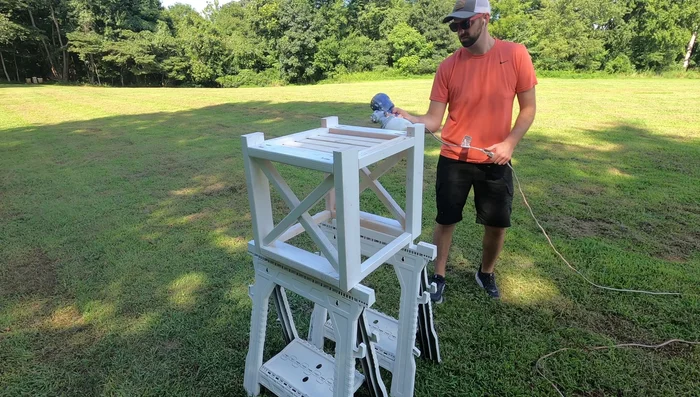 Paint the table frame: