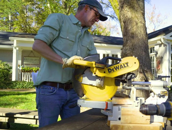 Cut the floor, sides, roof, and tray sides from the cedar picket using a saw (compound miter saw recommended but hand saw works too).