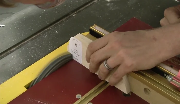 Use a dado stack at the table saw to create the wine shaft support.