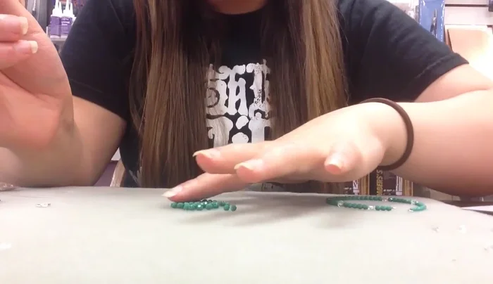 Repeat steps 3 and 4 to create five more strands of beads.