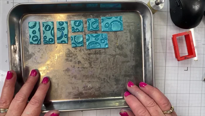 Bake the tiles: Bake in a toaster oven or regular oven at 275°F (135°C) for 30 minutes for thin tiles (less than 1/8 inch).