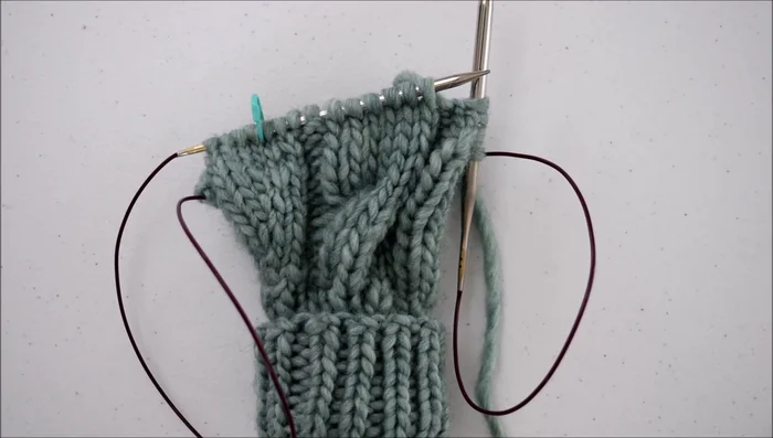 Knit the first three stitches.