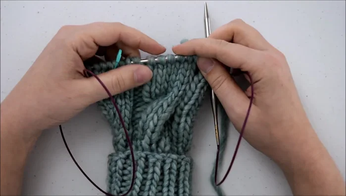 Knit the first three stitches.