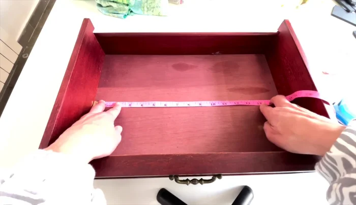Measure your drawer and cut the foam core board. Cut the bottom piece first, followed by the front, back, and sides (sides slightly shorter to fit snugly).