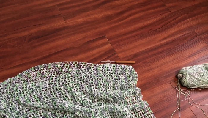 Leave 23 stitches open for the neckline. 