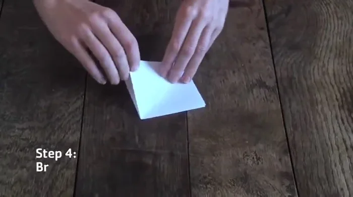 Repeat the process on the other side, bringing the corner to the center and creating a kite shape.