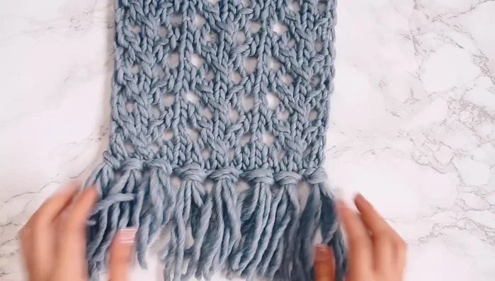 Trim and even out the fringe.