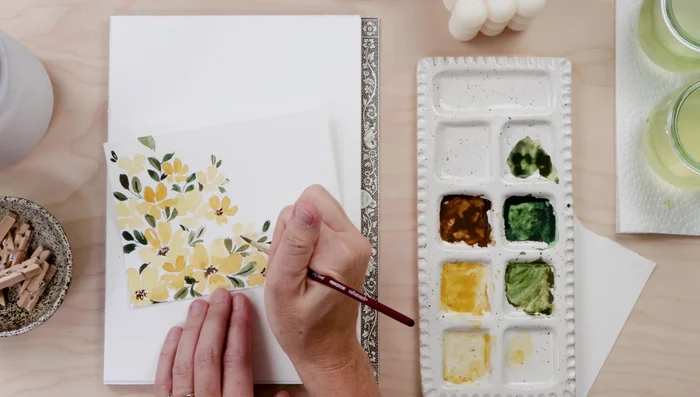 Add brown dots to create stamens.