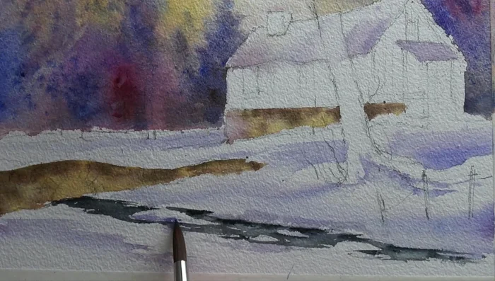 Add details with the purple snow shadow mix.