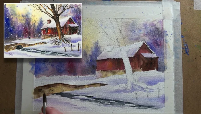 Use a creamy Payne's grey for the chimney.