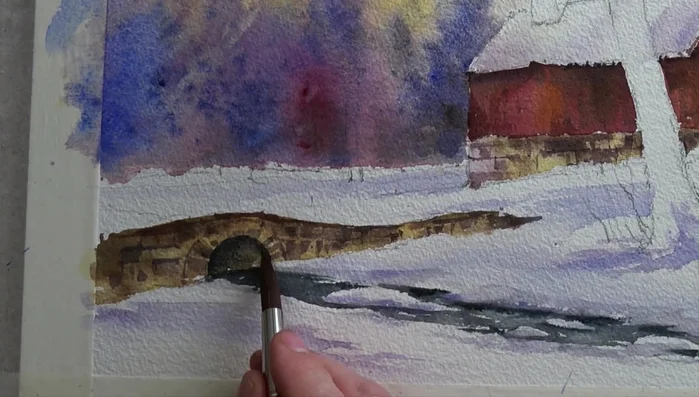 Use a creamy Payne's grey for the chimney.