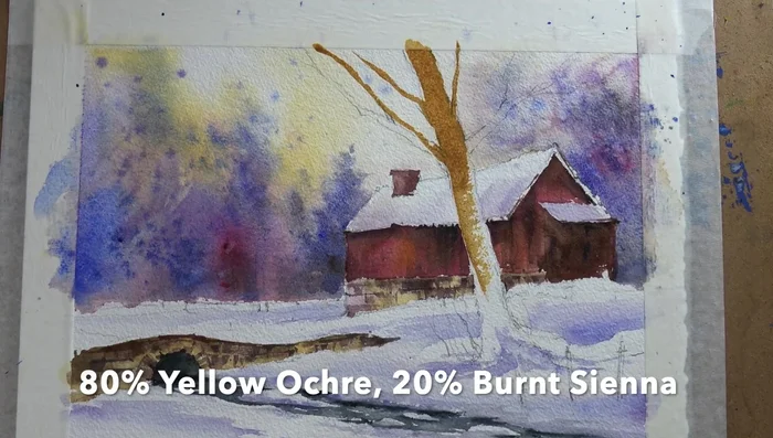 Use a number six brush for smaller branches.