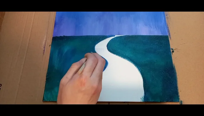 Painting process continues (music and applause)