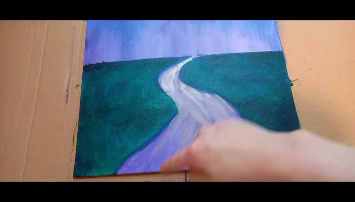 Painting process continues (music, applause)