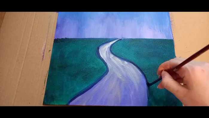 Painting process continues (music, applause)