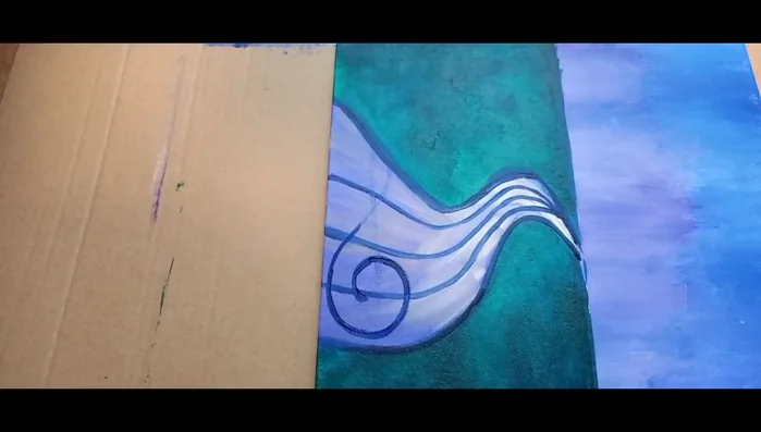 Painting process continues (music, applause)