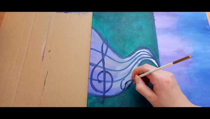 Painting process continues (music, applause)