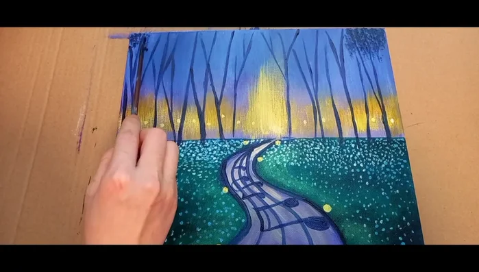 Painting process continues (music, applause)