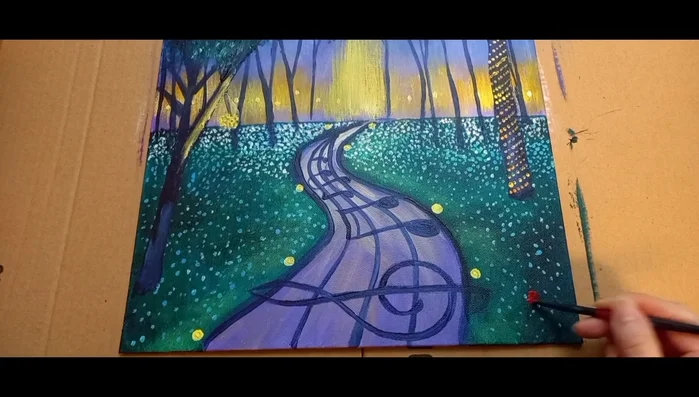 Painting process continues (music)