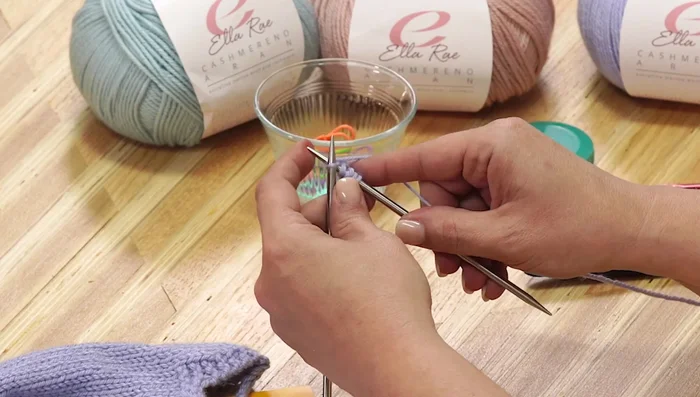 Knit the last stitch.