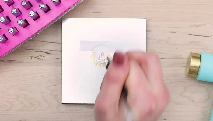 Repeat the stamping process from step 3, using the medium circle stamp guide.