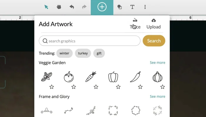 Select appropriate materials and settings (cut, proofgrade cut) in the Glowforge software.