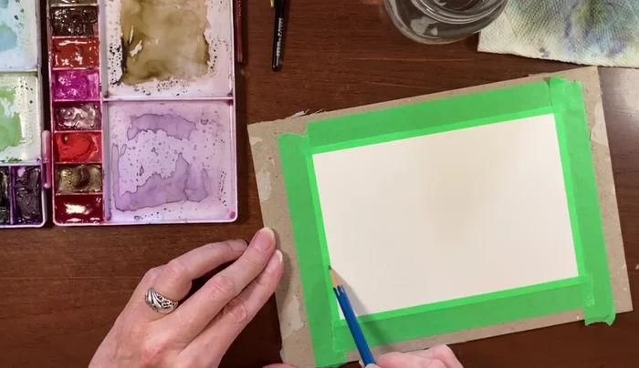 Lightly sketch a horizon line about two-thirds down the page. This isn't a precise waterline, but a guide for the sky/sand division.