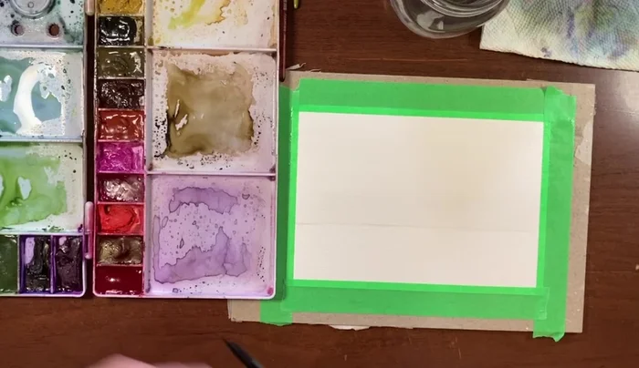 Add a slightly deeper wash of turquoise and Cerulean blue along the horizon line, keeping the overall color light and airy.